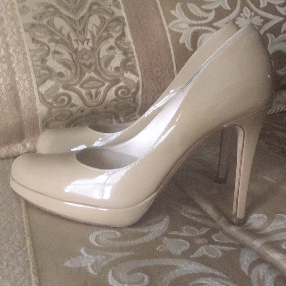 L K Bennett ‘Sledge’ nude patent pumps